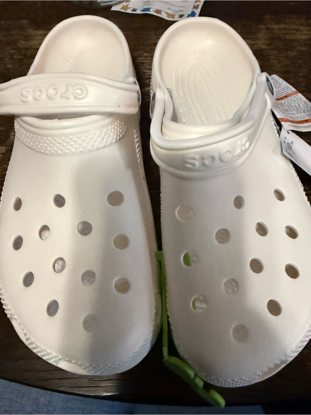 CROCS Kids' White Slip-On Clogs with Heel Strap